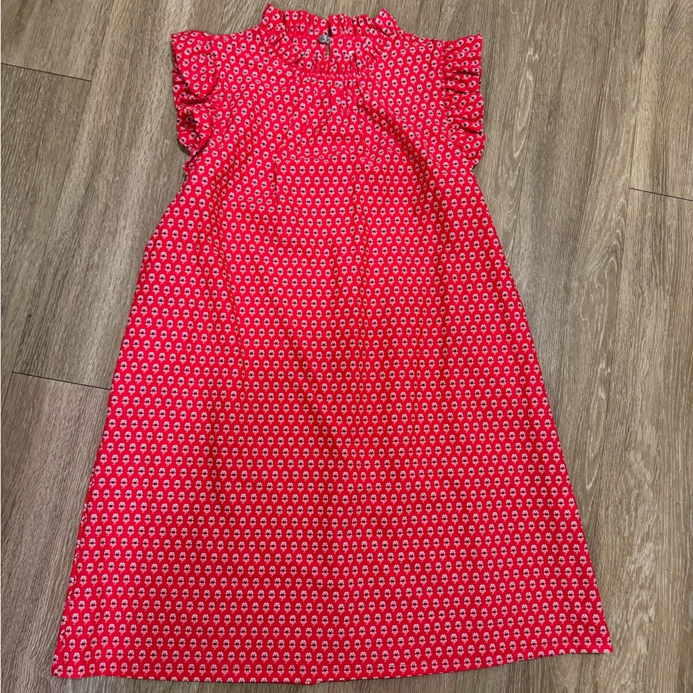 Jude Connally Red Floral Ruffle Dress